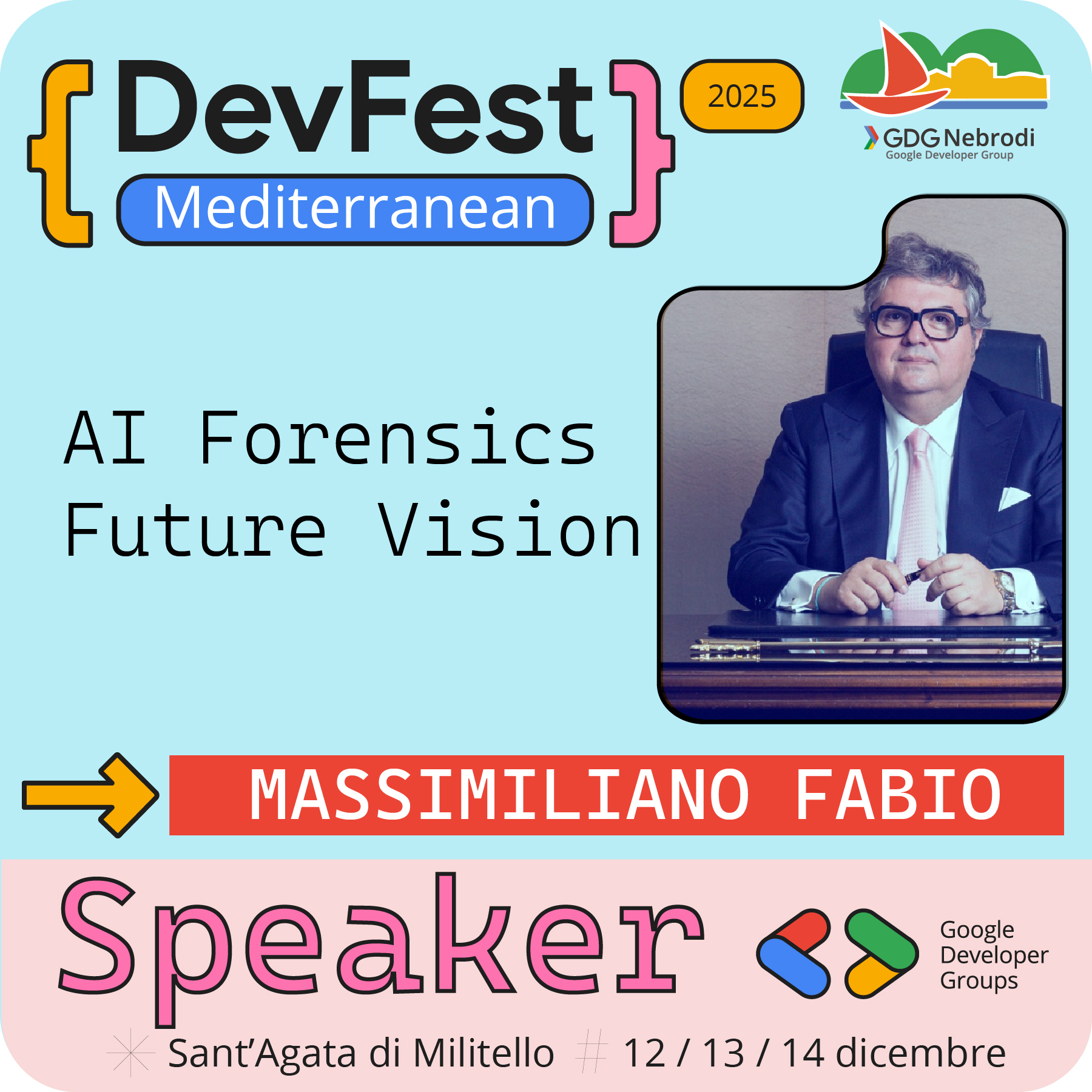 Intelligenza artificiale e digital forensics, l’avv. Massimiliano Fabio relatore alla “GDG DevFest Mediterranean 2025”